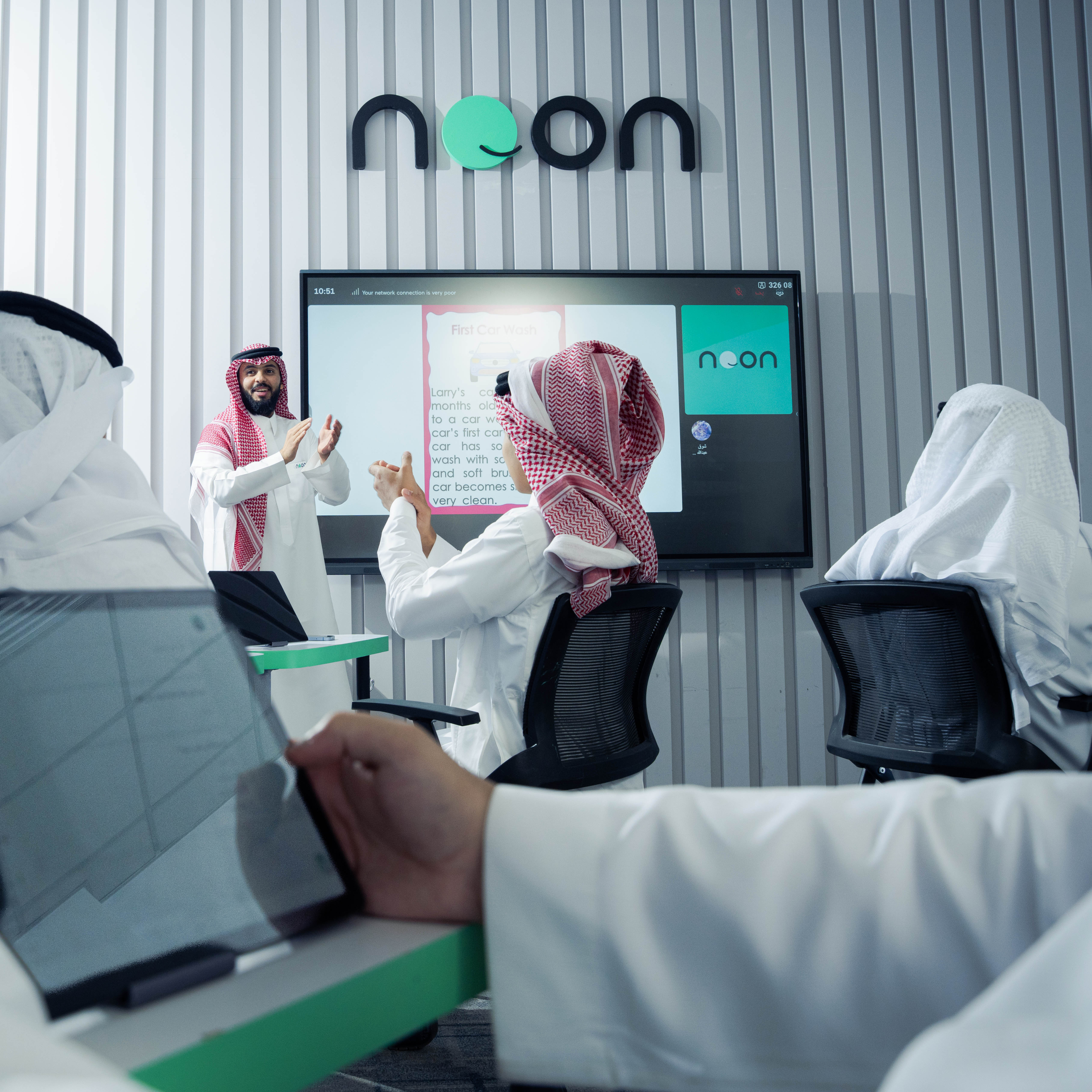 Noon Track supervisor with students